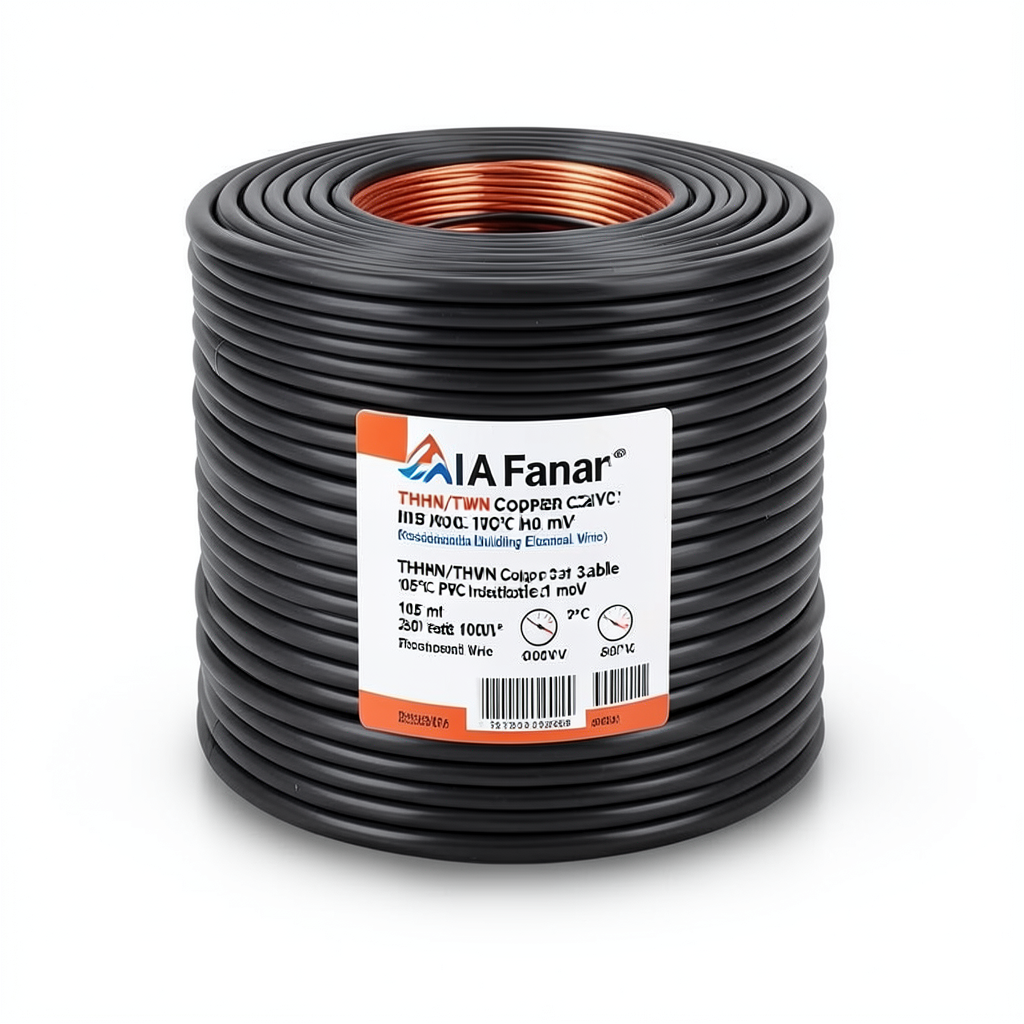 THHN/THWN Copper Cable PVC 105°C Insulation 3.31 mm² 600 Volt 250 Feet Black | Al Fanar