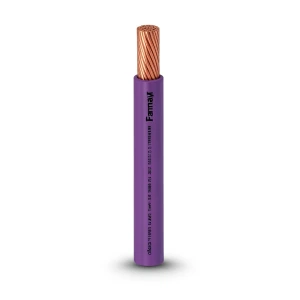 كابل نحاس THHN/THWN معزول PVC 105 درجة مئوية مقاس 5.26 مم² قطر 3.9 مم 600 فولت طول 250 قدم بنفسجي PVC 105 | شركة الفنار