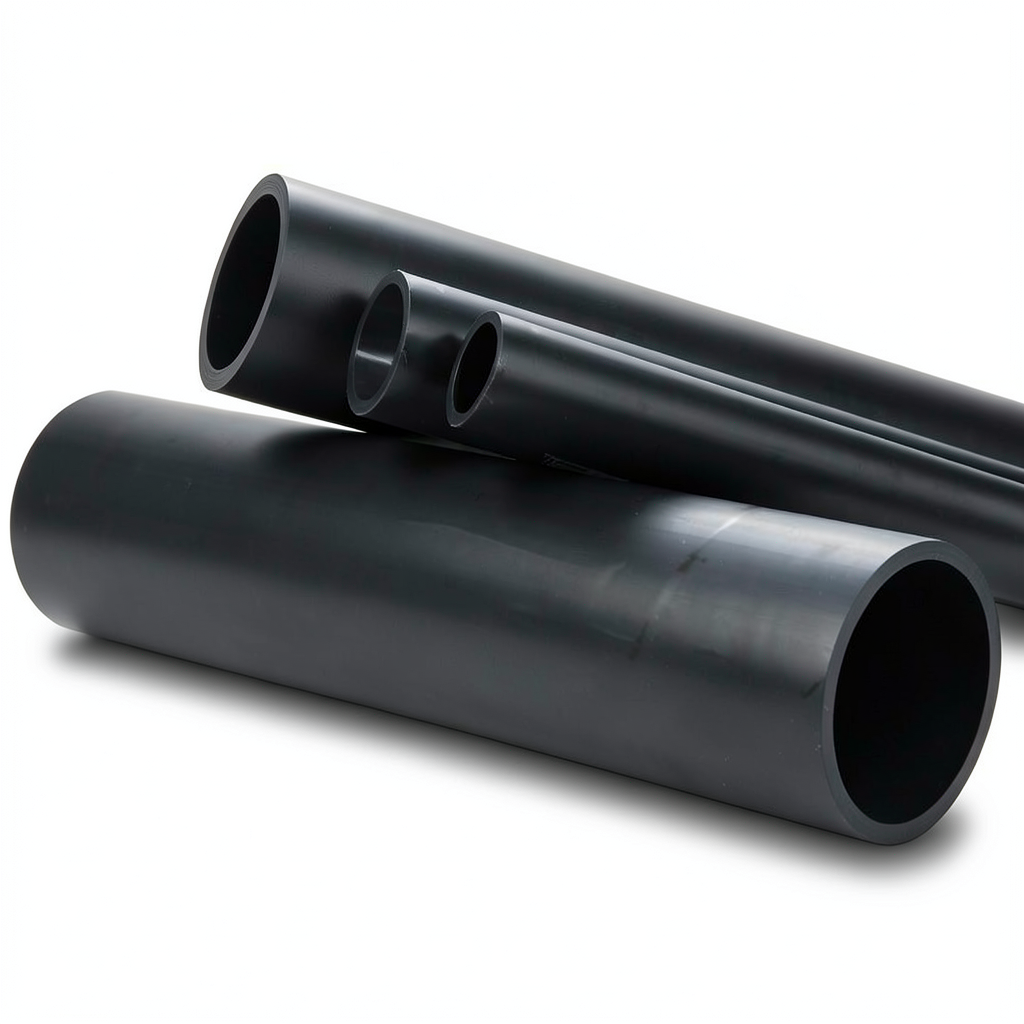مواسير بلاستيك HDPE ضغط اسمي 4 بار PE 80 قطر خارجي 560 ملم سمك 21.4 ملم لون اسود