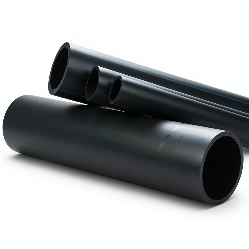 انابيب بلاستيك HDPE ضغط 4 بار PE 80، قطر خارجي 900 مم، سماكة 34.4 مم، اسود
