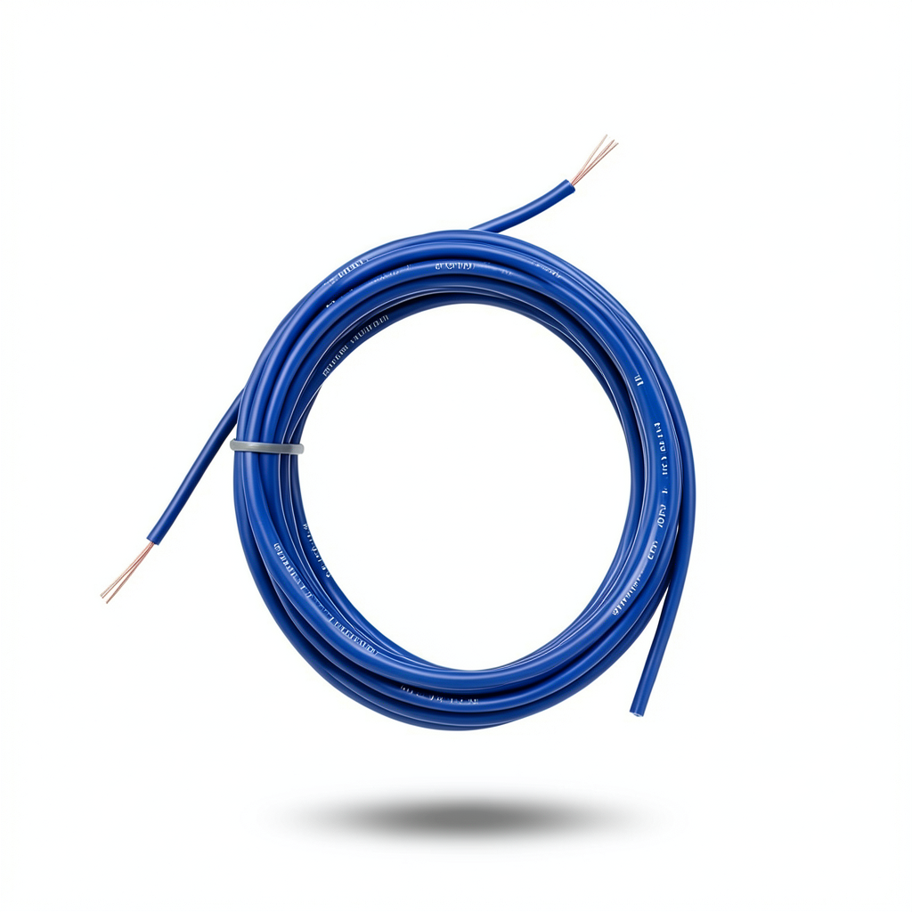 Flexible Single Electrical Wire 1sq mm 600/1000 volts, Tinned Copper Conductor, PVC Insulation, Blue Color | Al Fanar