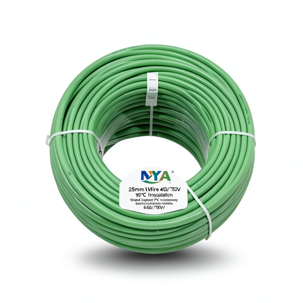 سلك 25 مم NYA 450/750 فولت، نحاس مجدول PVC عزل 90°C، أخضر | شركة كابلات الشرقية للصناعة