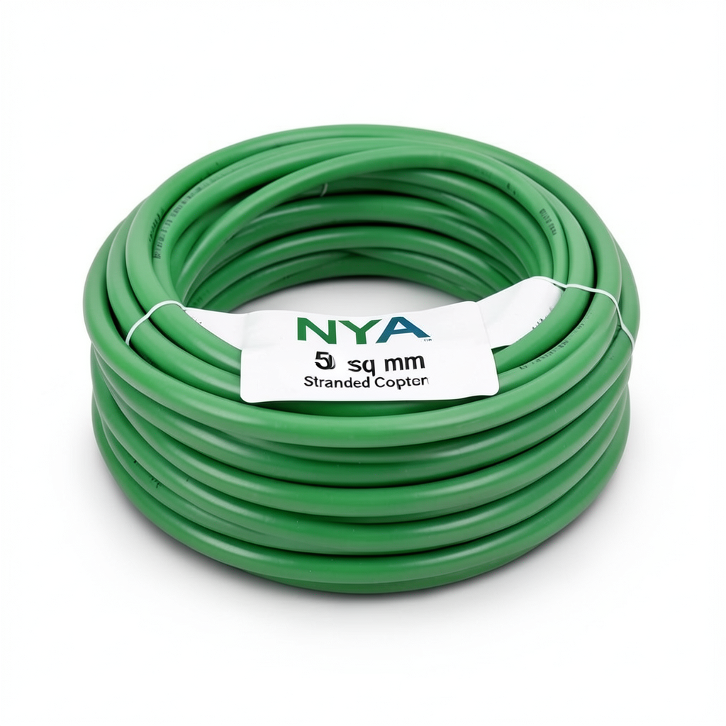 سلك 50 ملم 450/750 فولت NYA، نحاس مجدول عزل PVC 90°C، اخضر | شركة كابلات الشرقية للصناعة