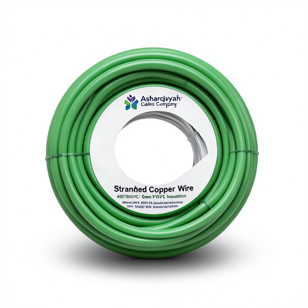 70mm2 NYA Stranded Copper Wire 450/750V PVC 90°C Insulation Green | Asharqiyah Cables Company for Industry