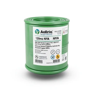 120mm2 NYA Electrical Wire 450/750V Stranded Copper PVC 90°C Green | Asharqiyah Cables Company for Industry