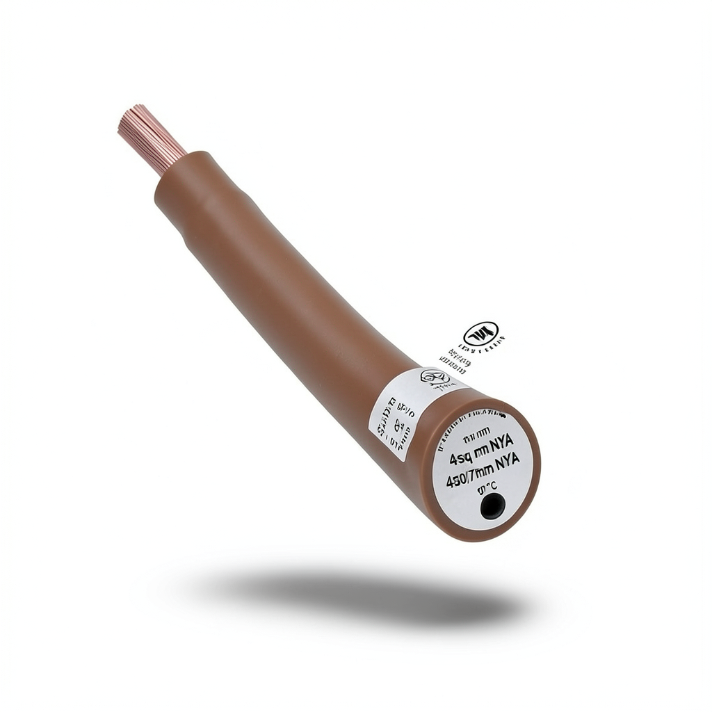 4sq mm NYA Wire 450/750V Stranded Copper PVC 90°C Insulation Brown | Asharqiyah Cables Company for Industry