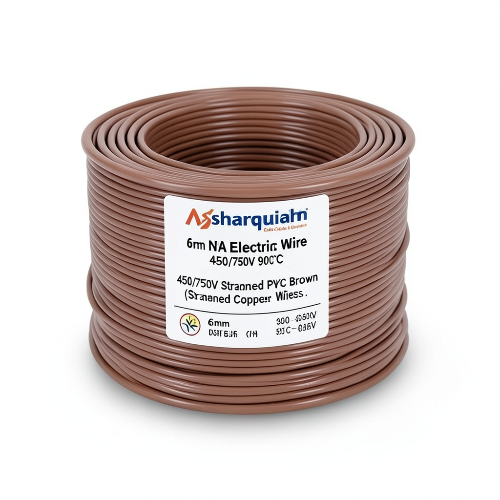 سلك كهرباء 6 مم NYA 450/750 فولت، نحاس مجدول PVC 90°C بني | شركة كابلات الشرقية للصناعة