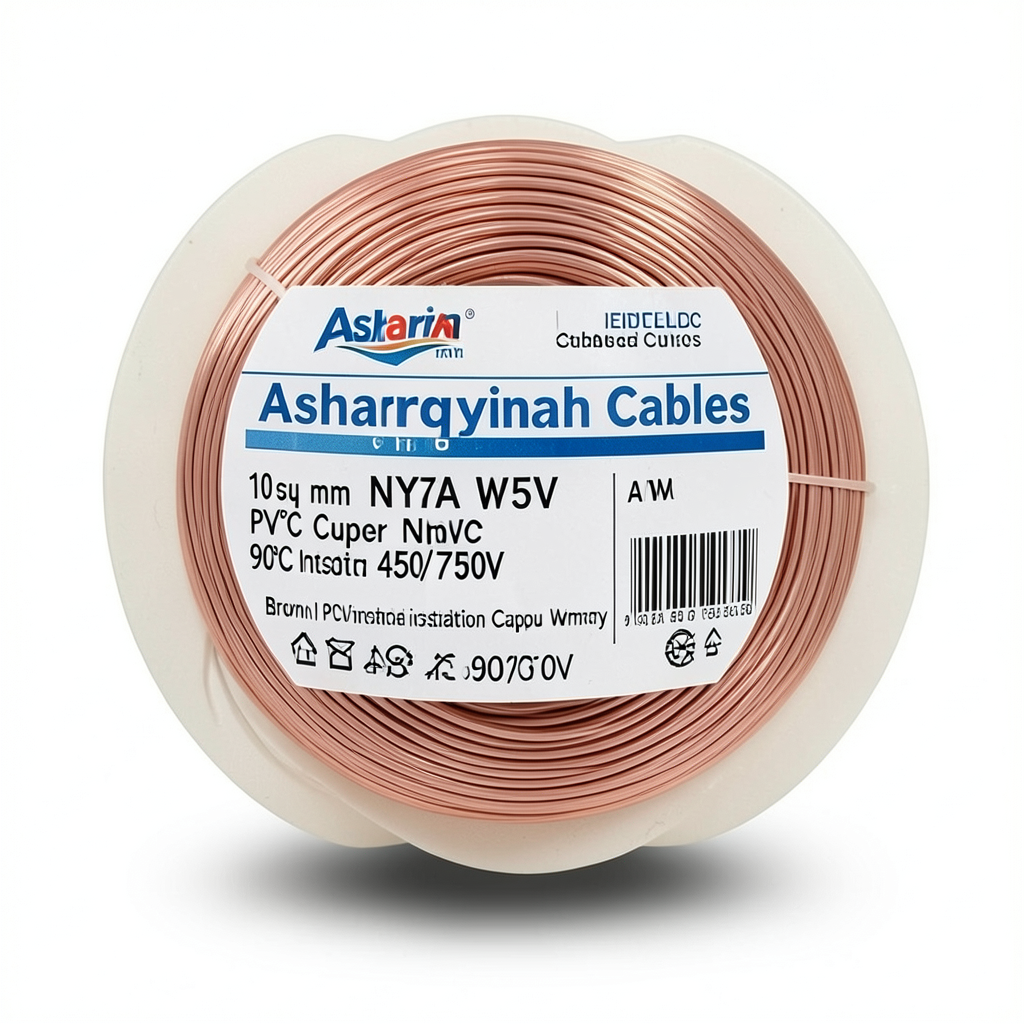 لفة سلك 10 مم 450/750 فولت NYA، نحاس مجدول عزل PVC 90°C، بني | شركة كابلات الشرقية للصناعة
