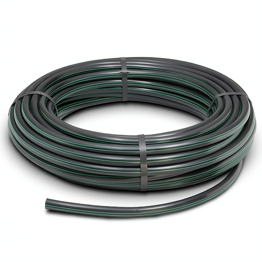 لفة أنابيب HDPE ضغط 16 بار PE 80 قطر خارجي 16 مم SDR 9 لون أسود