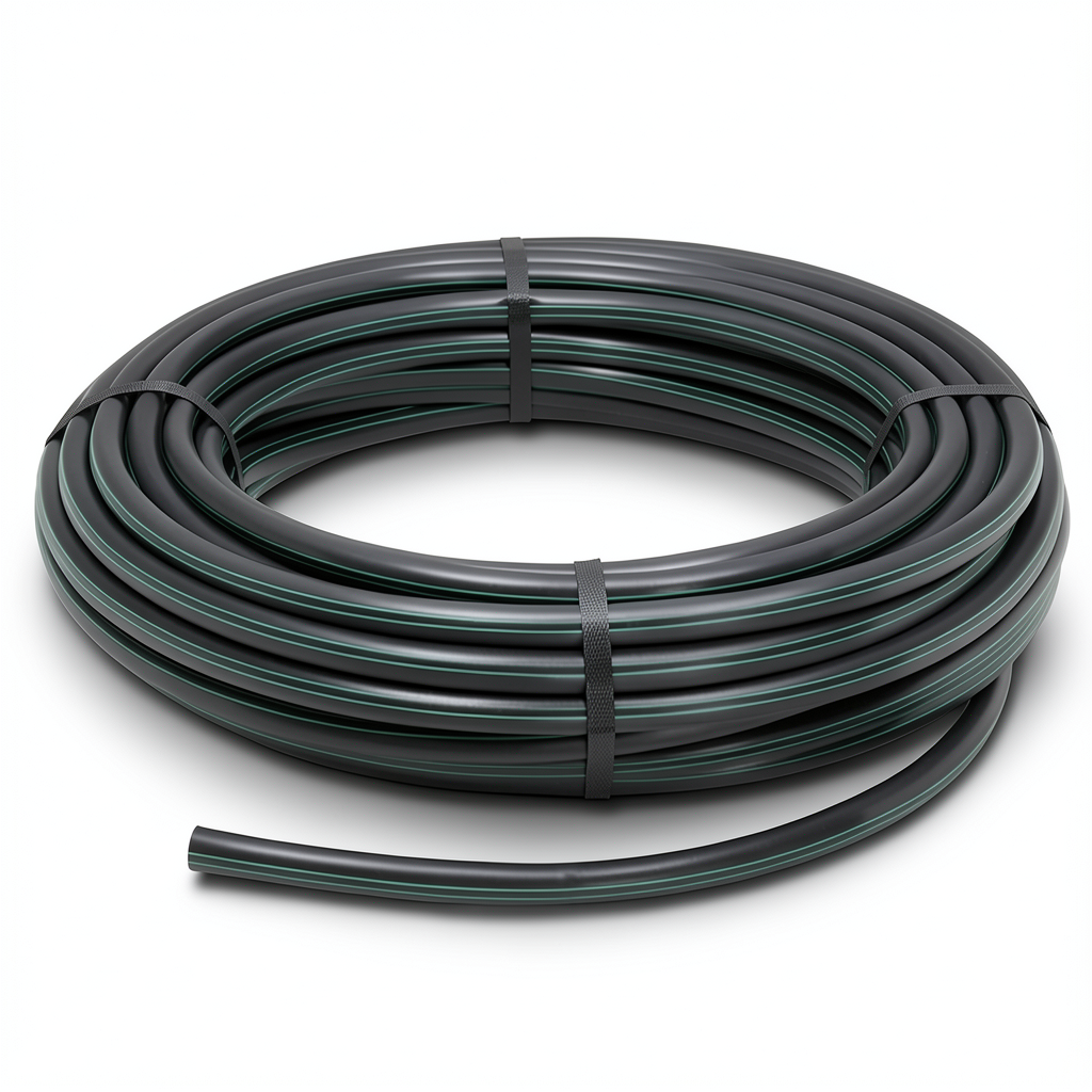لفة أنابيب HDPE ضغط 16 بار PE 80 قطر خارجي 20 مم SDR 9 لون أسود