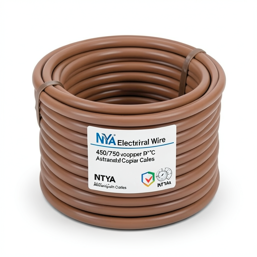 50mm NYA Electrical Wire 450/750 volts, Stranded Copper PVC 90°C Insulation, Brown | Asharqiyah Cables Company for Industry
