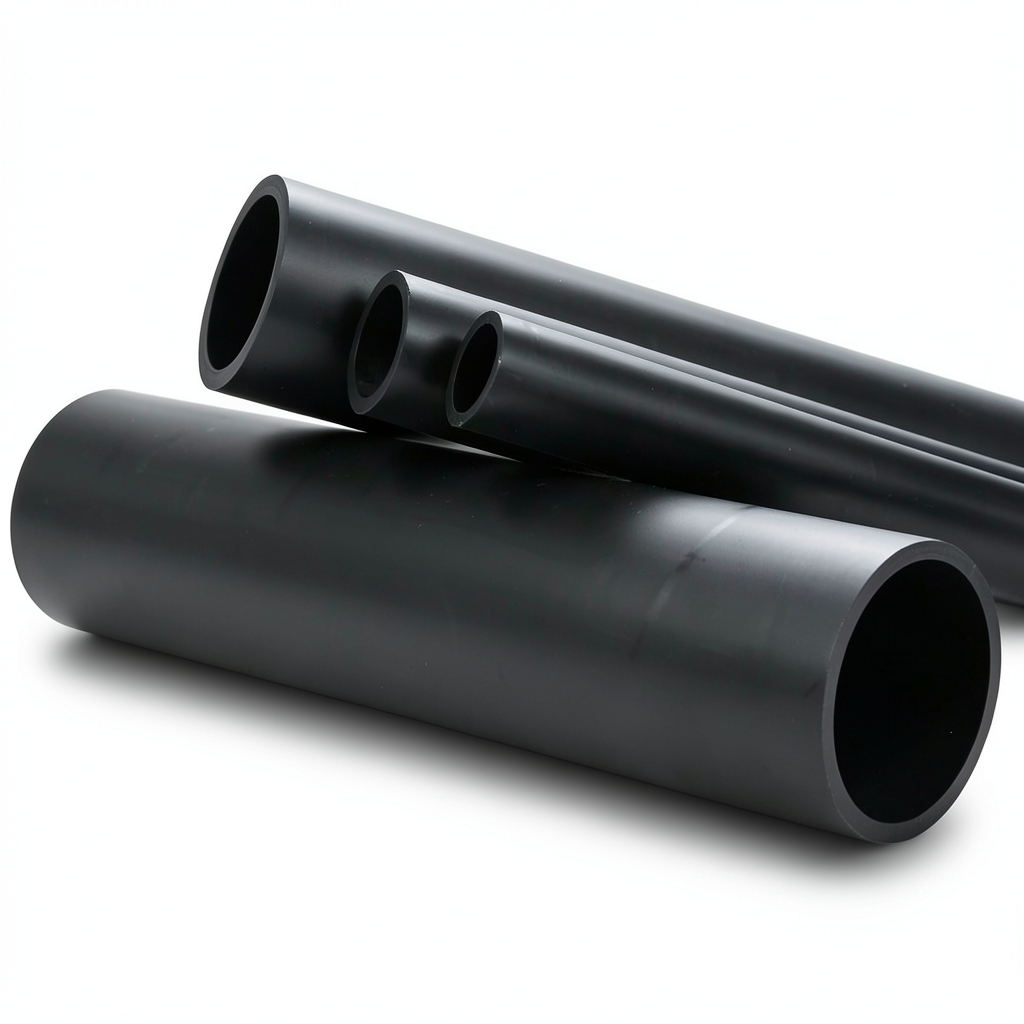 HDPE Plastic Pipe PN 3.2 Bar PE 80 OD 800 mm Thickness 19.6 mm Black