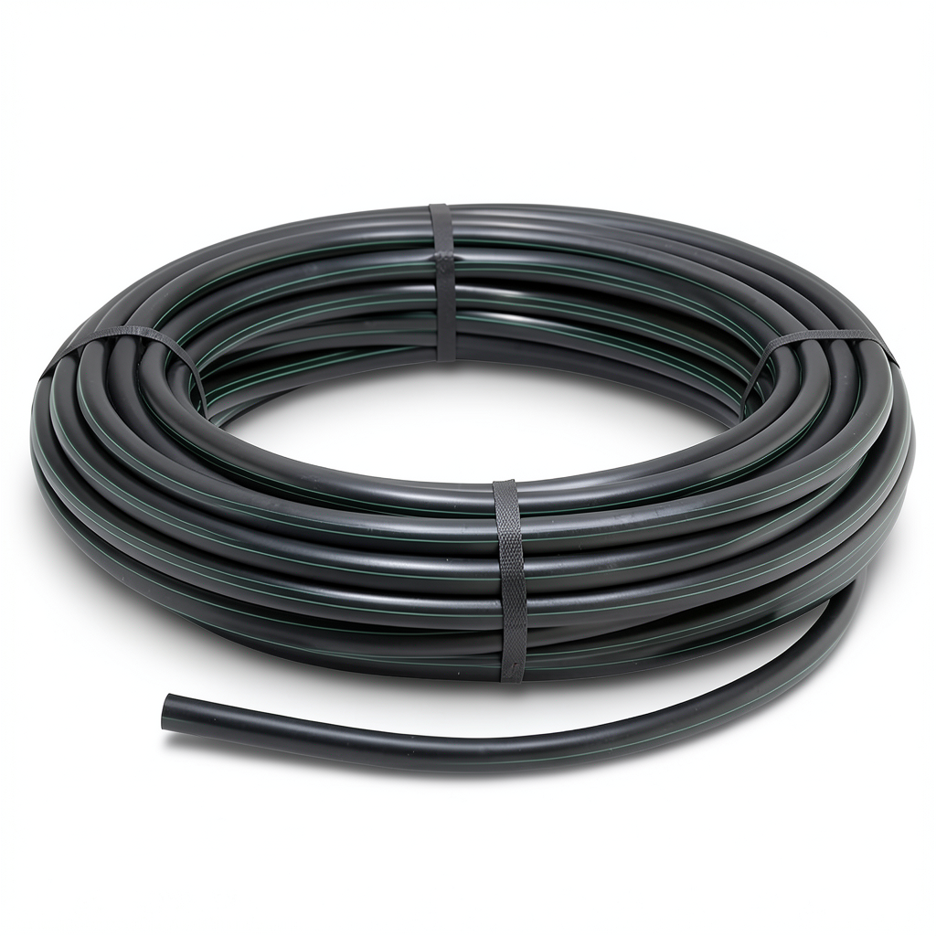 لفة أنابيب HDPE ضغط 12.5 بار PE 80 قطر خارجي 110 مم SDR 11 لون أسود