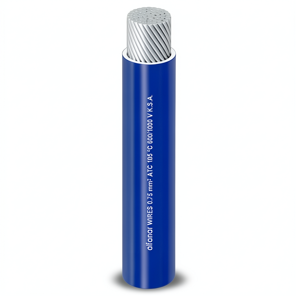 Flexible Single Electric Wire 0.75mm² 600/1000V Tinned Conductor PVC Insulated Blue | Al Fanar Alfanar
