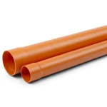 UPVC Plastic Pipe for Sewerage Systems SDR 13.6 Size 90 mm Thickness 6.7 mm Orange Brown