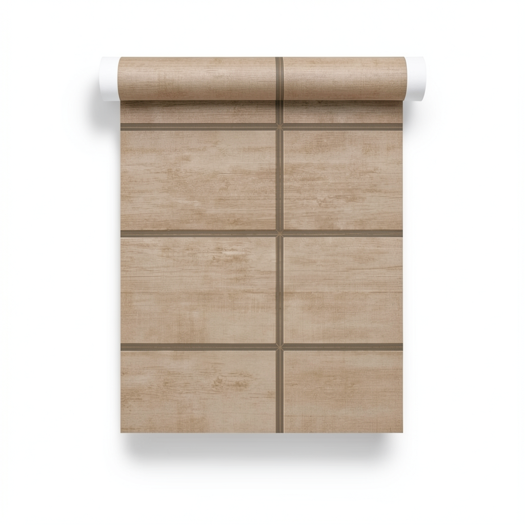 Wall Decoration Geometric Design 10m x 0.53m Brown, Model 372-3