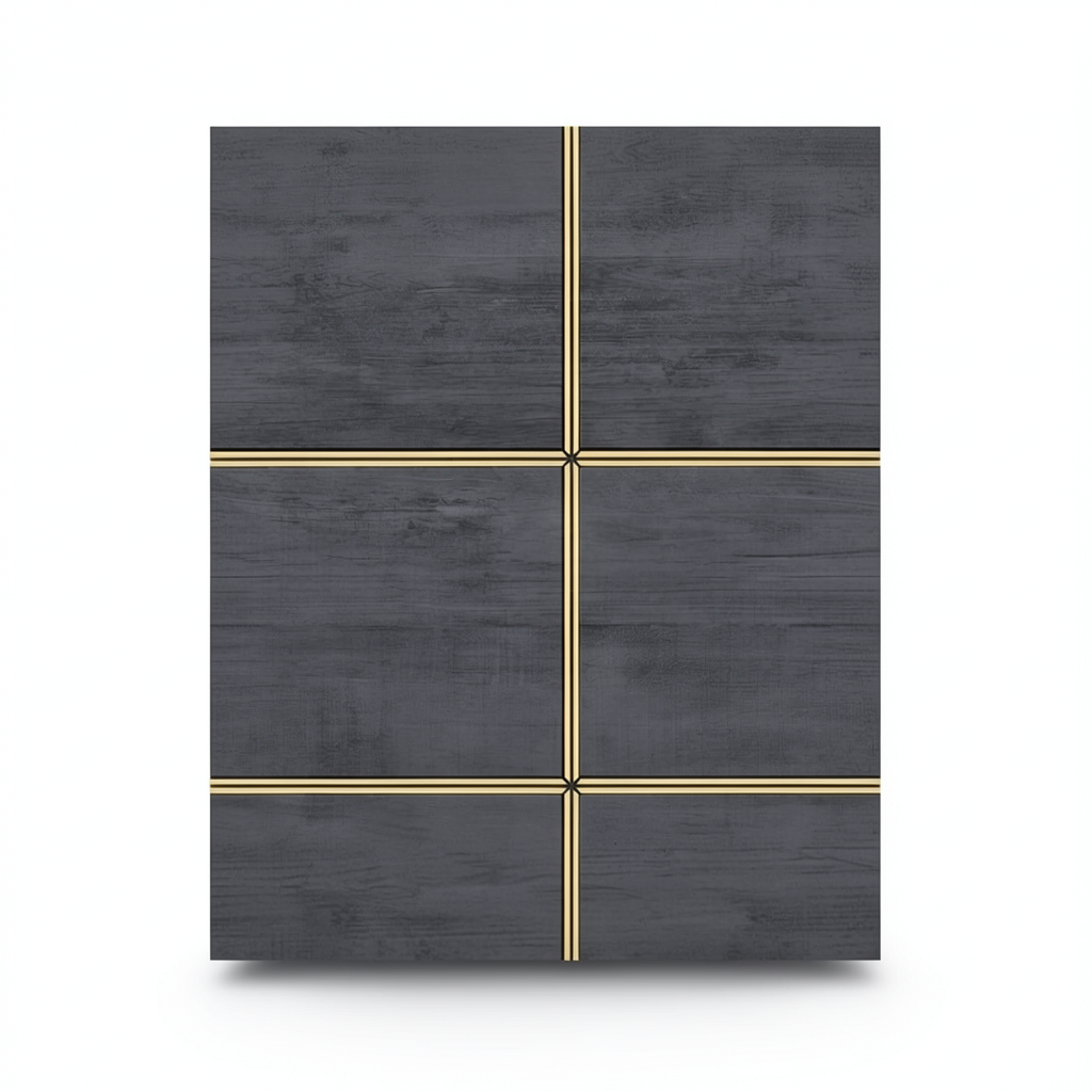 Geometric Wall Covering Dark Gray 10m x 0.53m, Model 372-1
