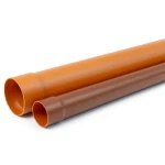 UPVC Plastic Pipe for Sewerage Systems 16 Bar Pressure 63 mm OD 4.7 mm Thickness Orange Brown
