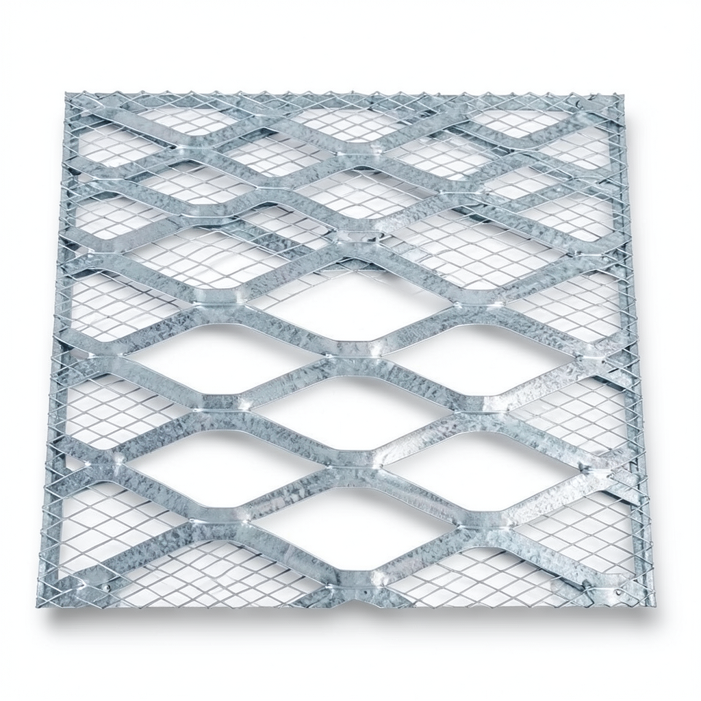 Galvanised Steel Expanded Metal Mesh Bahri Thickness 2.8 mm Width 2.44 m Length 1 m