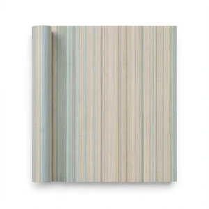 Italian Wall Decoration Striped Wallpaper 10m x 0.53m Beige with Green