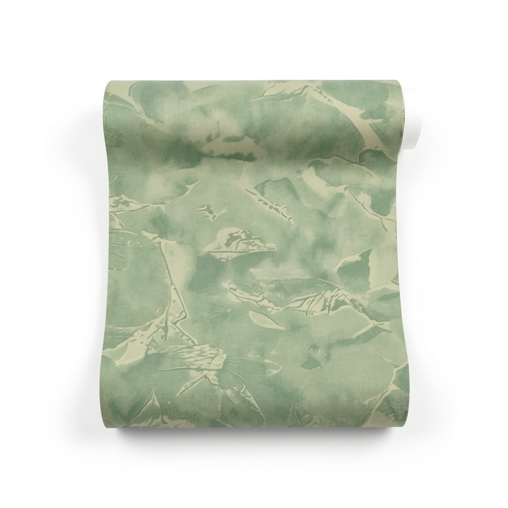 Italian Patterned Wall Covering 10m x 0.73m Green, Model 56936