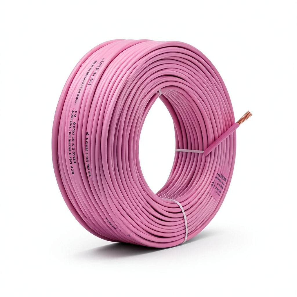 كابل نحاس THHN/THWN معزول PVC 105 درجة مئوية مقاس 5.26 مم² 600 فولت طول 500 قدم وردي | شركة الفنار