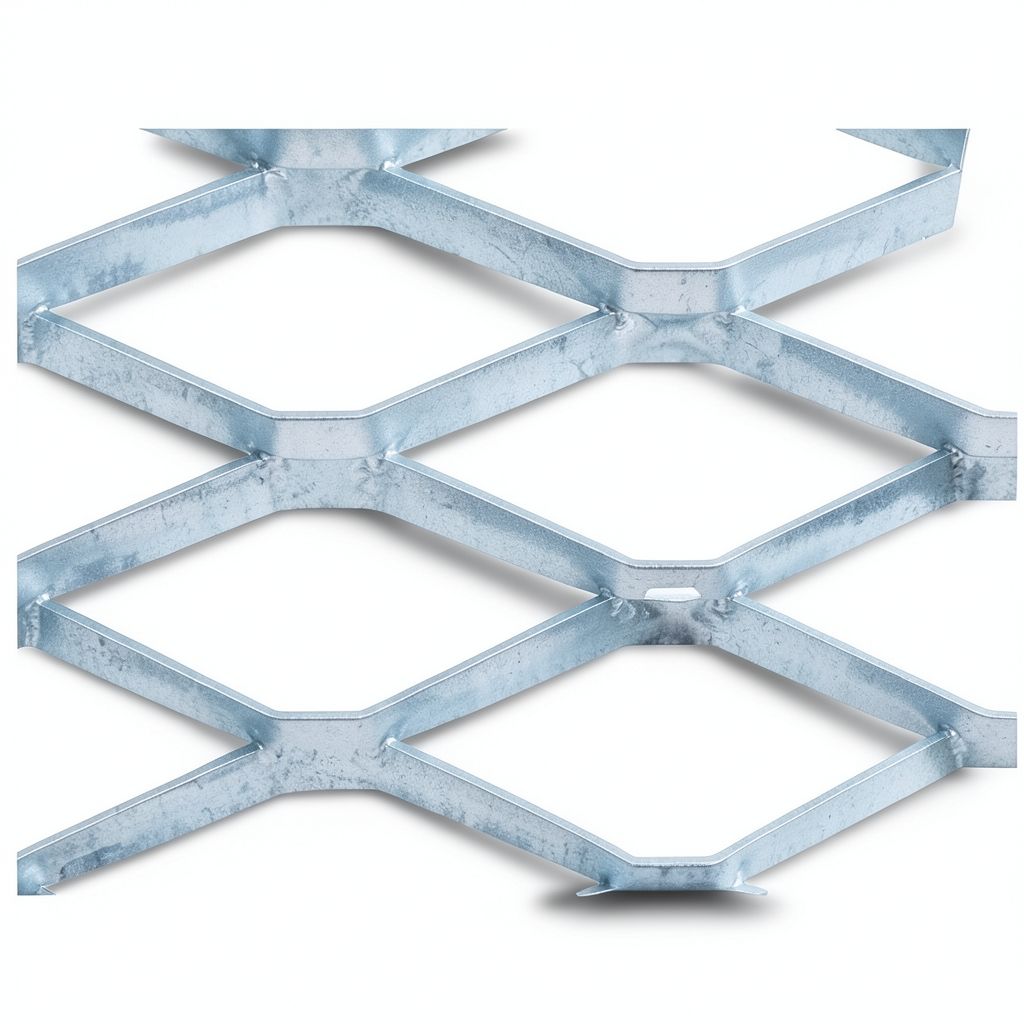 Galvanised Steel Expanded Metal Mesh Bahri Thickness 2.7 mm Width 2.44 m Length 7 m