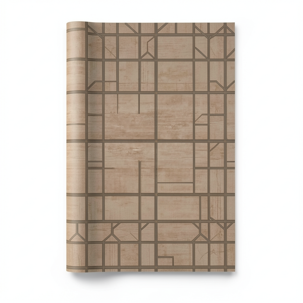 Wall Decoration Geometric Design 10m x 0.53m Brown, Model 372-3