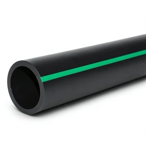 أنابيب بلاستيك HDPE ضغط 12.5 بار PE 80 قطر خارجي 180 مم SDR 11 أسود مع خط أخضر