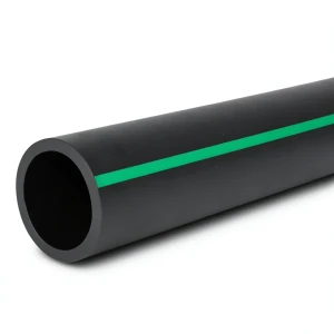 مواسير HDPE ضغط 12.5 بار PE 80 قطر خارجي 280 مم SDR 11 أسود مع خطوط خضراء