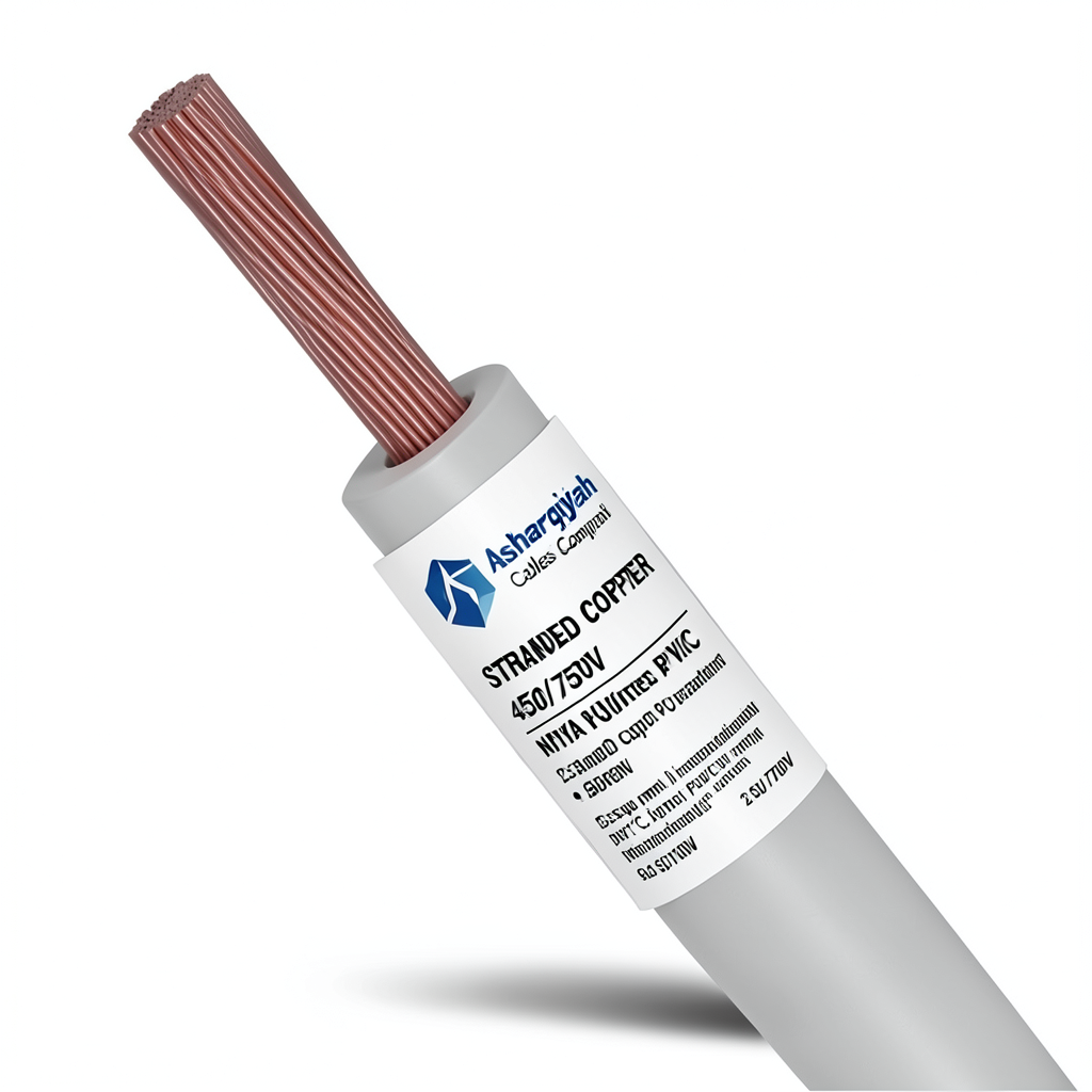 2.5sq mm NYA Wire 450/750V, Stranded Copper PVC 90°C Insulation, Gray | Asharqiyah Cables Company for Industry