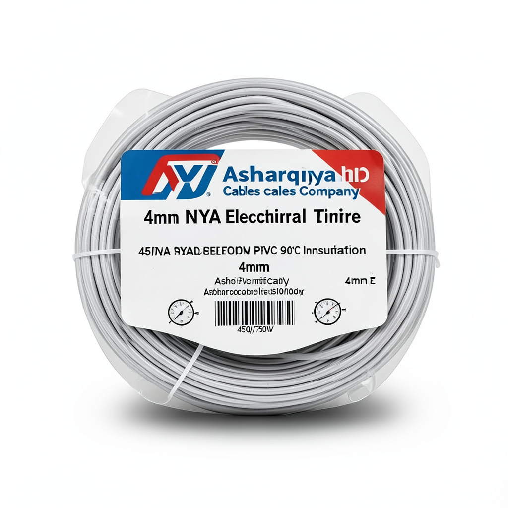 4mm NYA Electrical Wire 450/750V, Stranded Copper PVC 90°C Insulation, Gray | Asharqiyah Cables Company for Industry