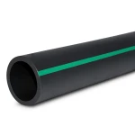 HDPE Polyethylene Pipe Nominal Pressure 12.5 Bar PE 80, 450 mm SDR 11 Black/Green