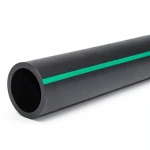 HDPE Polyethylene Pipe Nominal Pressure 12.5 Bar PE 80 OD 180 mm SDR 11 Black with Green Stripes