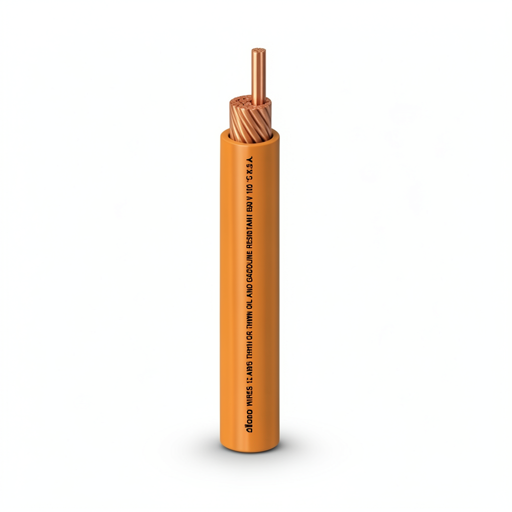 THHN/THWN Copper Cable PVC 105°C Insulation 5.26 mm² Diameter 3.9 mm 600 Volt 250 Ft Orange | Al Fanar