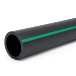 HDPE Polyethylene Pipe Nominal Pressure 12.5 Bar PE 80 OD 280 mm SDR 11 Black with Green Stripes