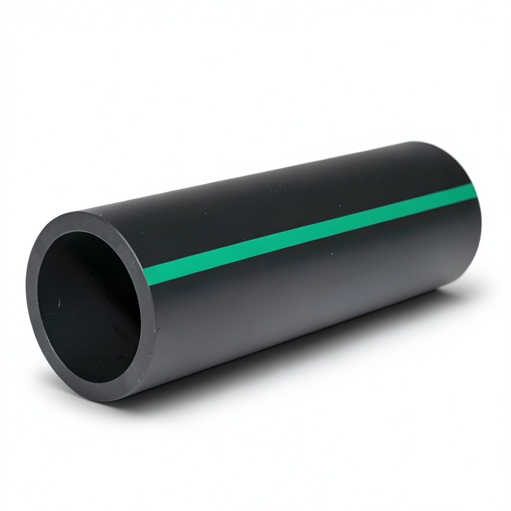 HDPE Polyethylene Pipe Nominal Pressure 12.5 Bar PE 80 OD 315 mm SDR 11 Black with Green Stripes