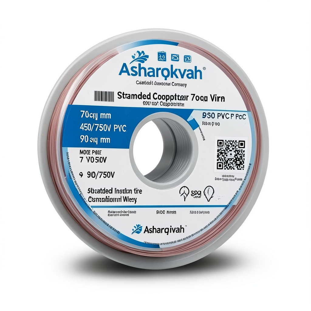 Stranded Copper Wire 70sq mm 450/750V PVC 90°C Insulated Gray, Model PVC 90 | Asharqiyah Cables Company for Industry