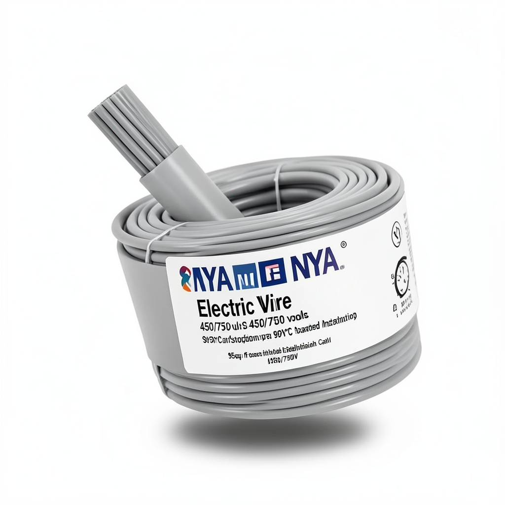 95sq mm NYA Electric Wire 450/750 volts, Stranded Copper PVC 90°C Insulation, Gray | Asharqiyah Cables Company for Industry
