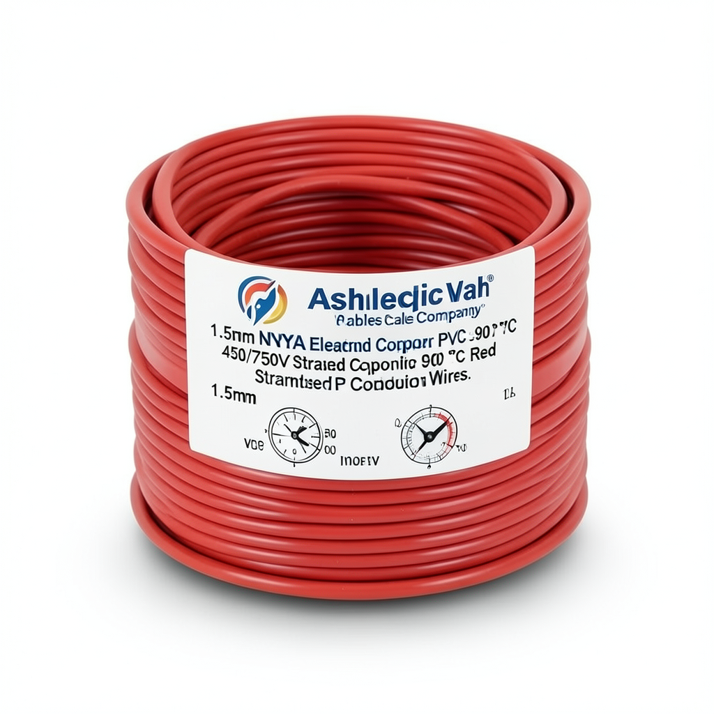 1.5mm NYA Electric Wire 450/750V Stranded Copper PVC 90°C Red | Asharqiyah Cables Company for Industry