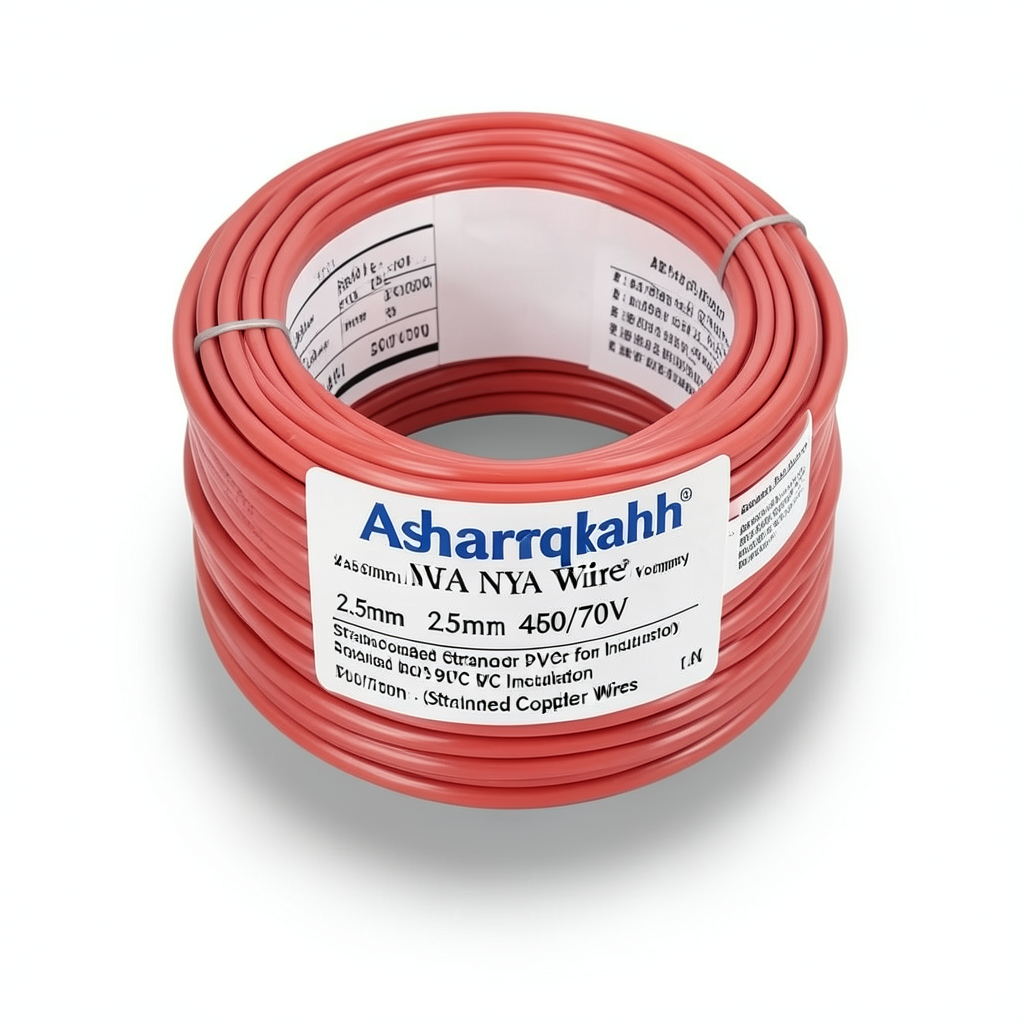 2.5mm NYA Wire 450/750 Voltage, Stranded Copper PVC 90°C Insulation, Red | Asharqiyah Cables Company for Industry