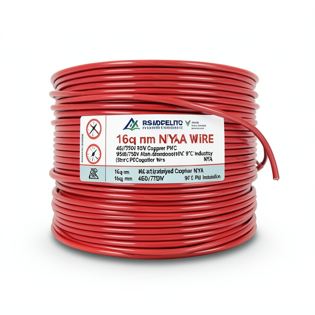 16sq mm NYA Wire 450/750V Stranded Copper PVC 90°C Insulation Red | Asharqiyah Cables Company for Industry