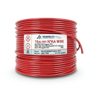 سلك 16 ملي NYA 450/750 فولت، نحاس مجدول عزل PVC 90°C، احمر | شركة كابلات الشرقية للصناعة