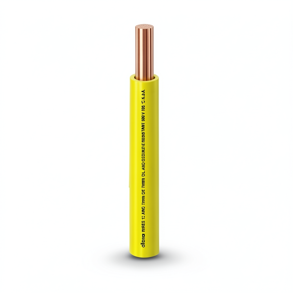 كابل نحاس THHN/THWN معزول PVC 105°C مقاس 0.82 مم² 600 فولت 250 قدم أصفر | شركة الفنار