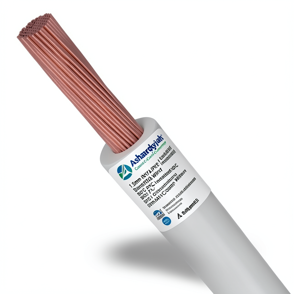 سلك 1.5 مم NYA 450/750 فولت، نحاس مجدول عزل PVC 90°C، رمادي | شركة كابلات الشرقية للصناعة