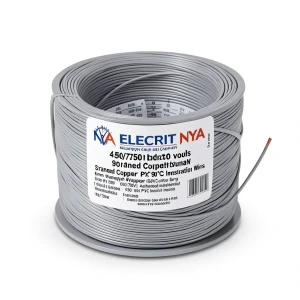 سلك كهرباء 6 مم NYA 450/750 فولت، نحاس مجدول عزل PVC 90°C، رمادي | شركة كابلات الشرقية للصناعة