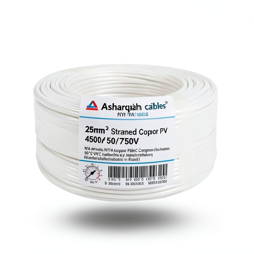سلك 25 مم NYA 450/750 فولت، نحاس مجدول عزل PVC 90°C، رمادي | شركة كابلات الشرقية للصناعة