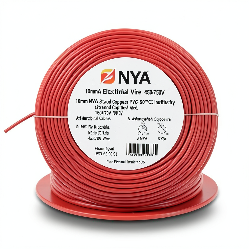 10mm NYA Electrical Wire 450/750V, Stranded Copper PVC 90°C Insulated, Red | Asharqiyah Cables Company for Industry
