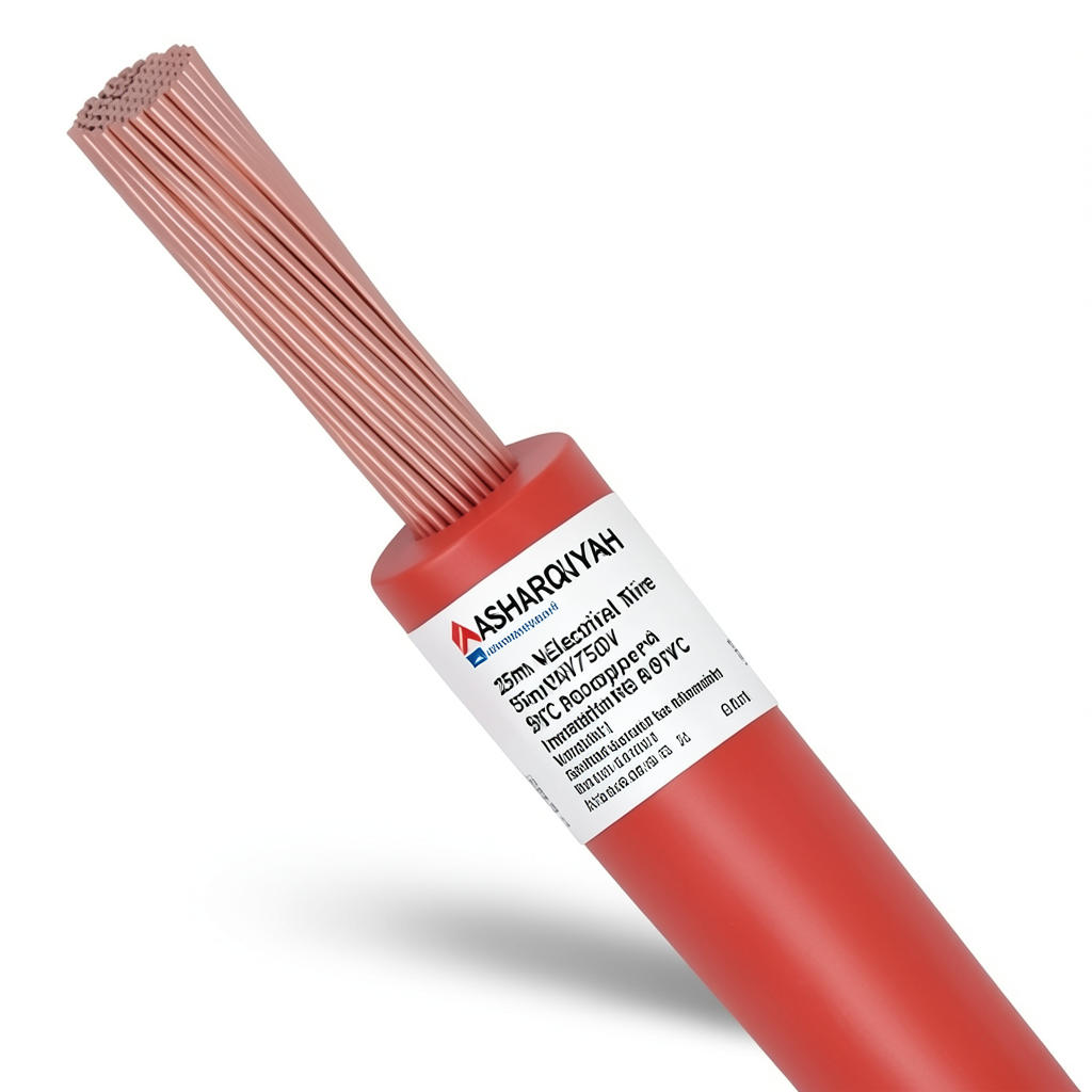 25mm NYA Electrical Wire 450/750V Stranded Copper PVC 90°C Insulation, Red | Asharqiyah Cables Company for Industry