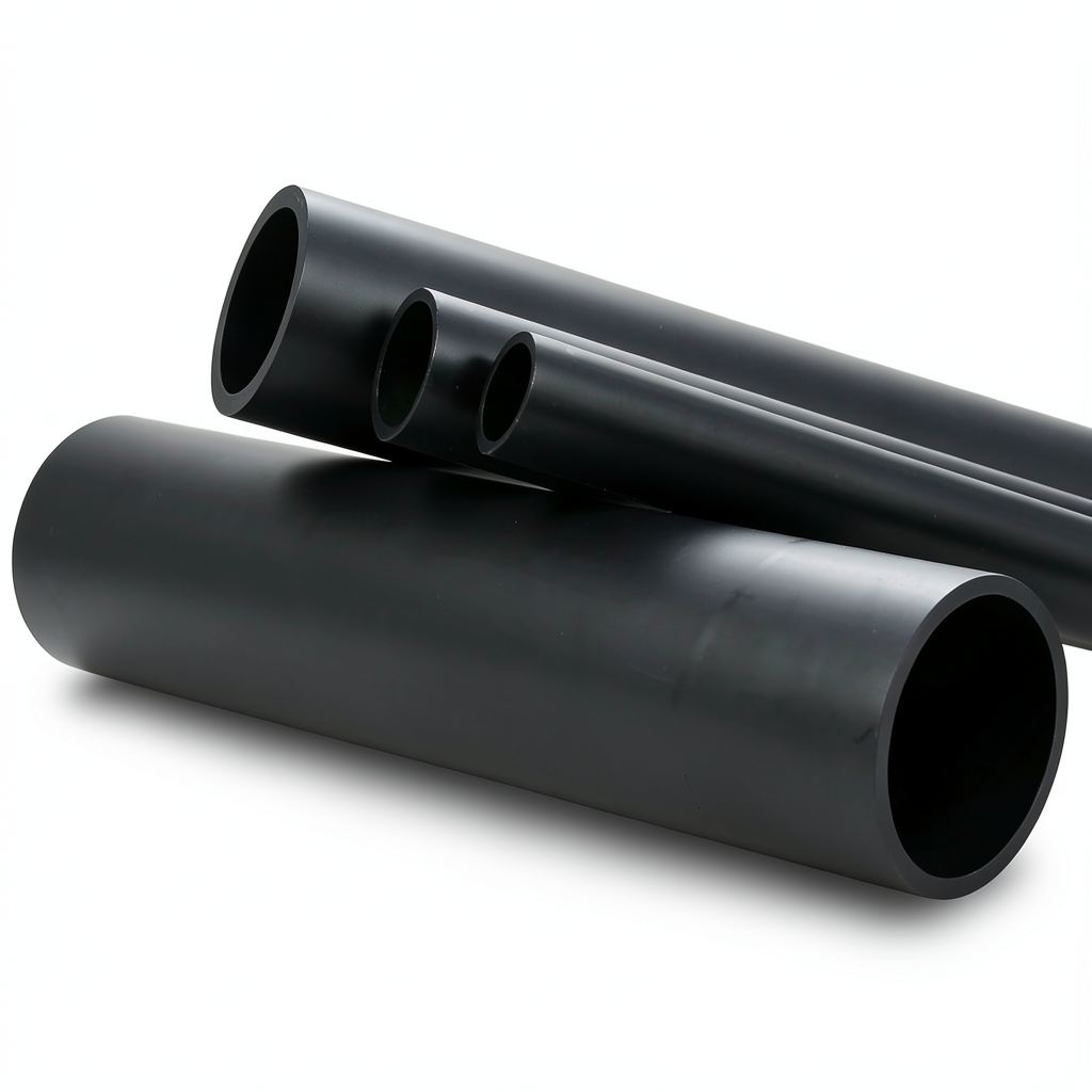 مواسير HDPE ضغط 3.2 بار PE 80 قطر خارجي 630 مم سماكة 15.4 مم لون أسود